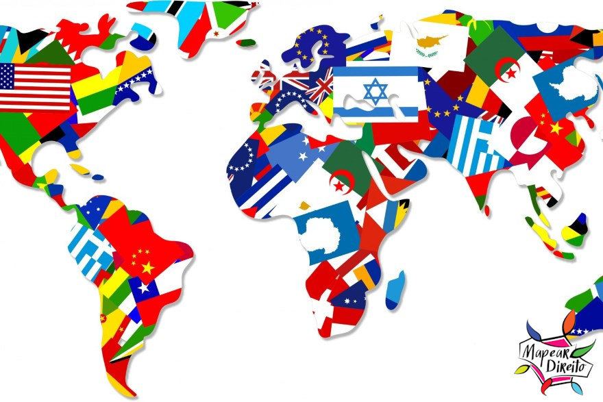 O que é Estado mapa do mundo bandeiras dos países